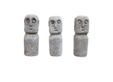 Buste Moai statuer (3 stk), grå antik sten - MUUBS