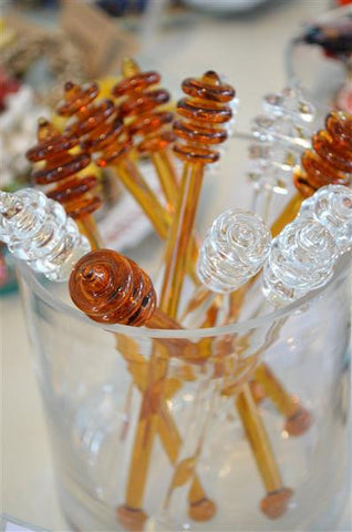 Honning ske i mundblæst kirurgisk glas - Hunang