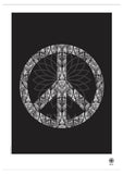 Motiv plakat - Peace sort/hvid 50*70 - BY M
