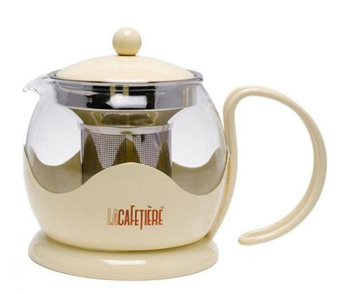 Tekande/ Le Teapot 660 ml Cream og Turkis - La Cafetière